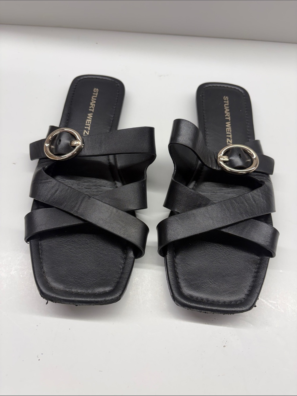 Stuart Weitzman Villa Slide Sandal in Black Women’s size 8